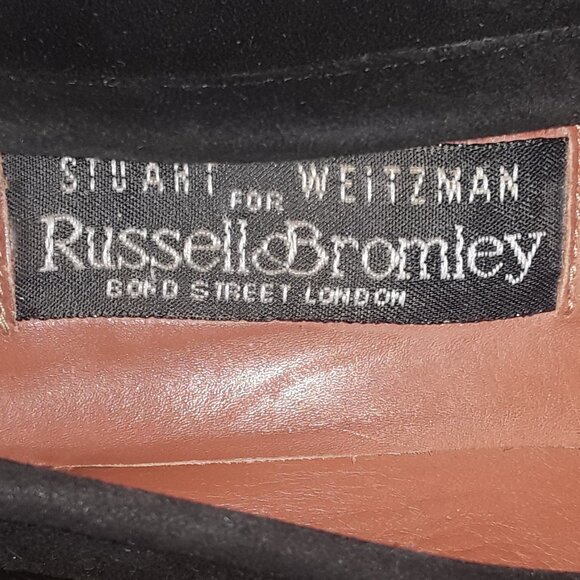 Stuart Weitzman for Russell & Bromley Bond Street London. Black suede w/tortoise - Picture 2 of 6